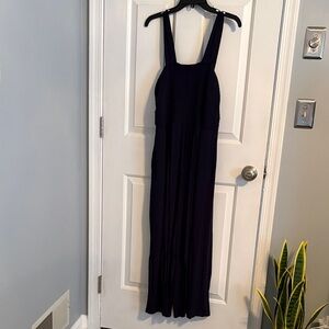 LOFT Navy Sleeveless Jumpsuit